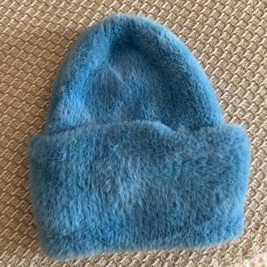 Open Edit Blue Fuzzy Hat